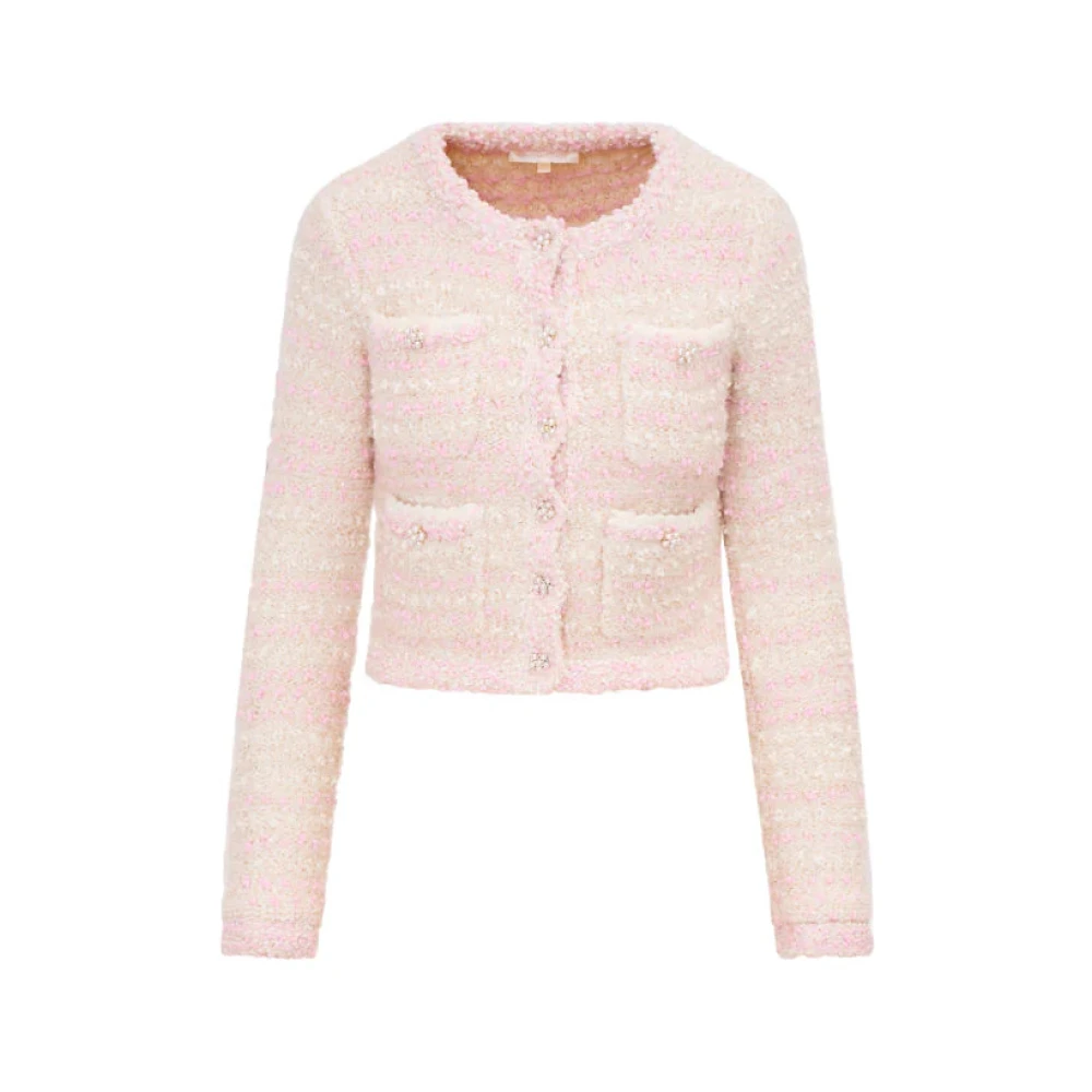 Loveshackfancy Roze Blanca Gebreid Vest Pink Dames