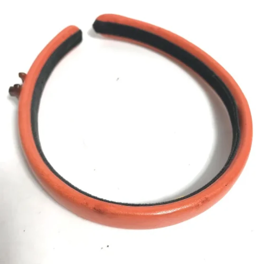 Chanel Vintage Pre-owned Leather hair-accessories Orange Dames