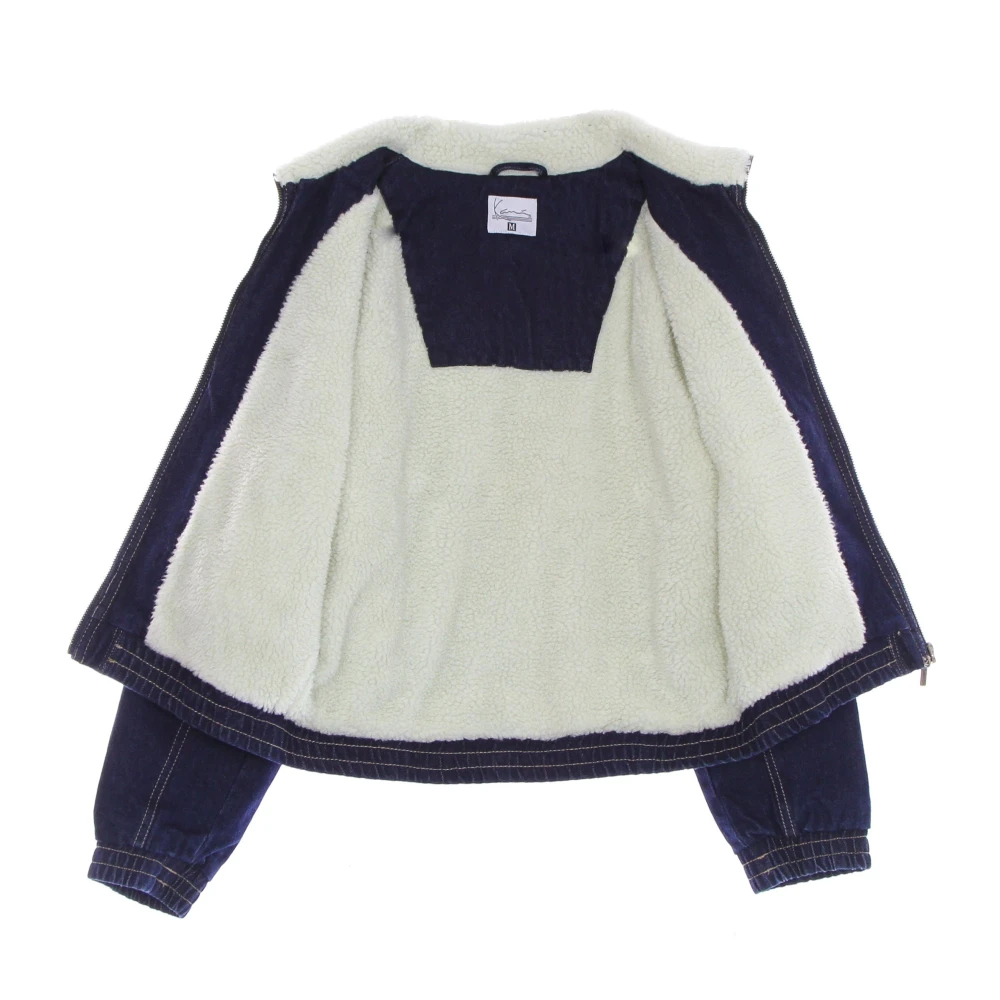 Karl Kani Donkerblauwe Denimjack met Sherpa Voering Blue Heren