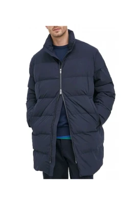 Oversized Quiltad Nylon Pufferjacka med Full Dragkedja