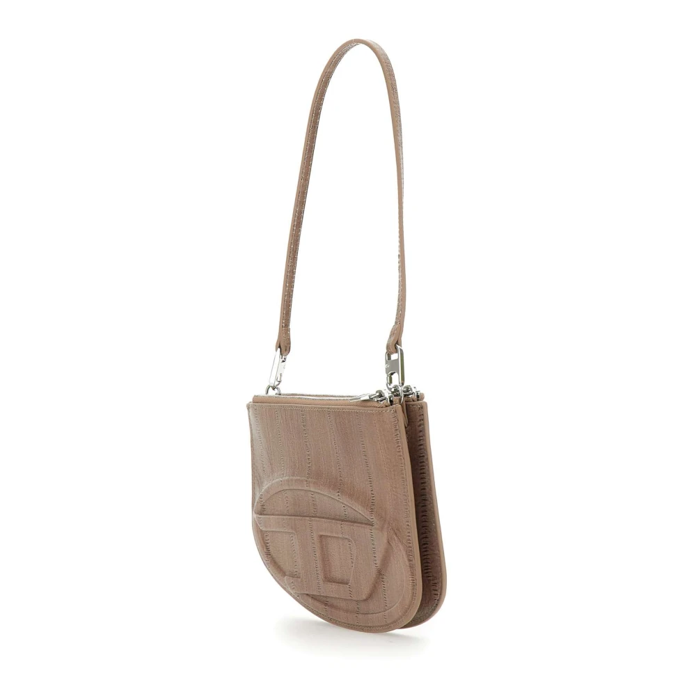 Diesel Twin Schoudertas Taupe Leer Brown Dames