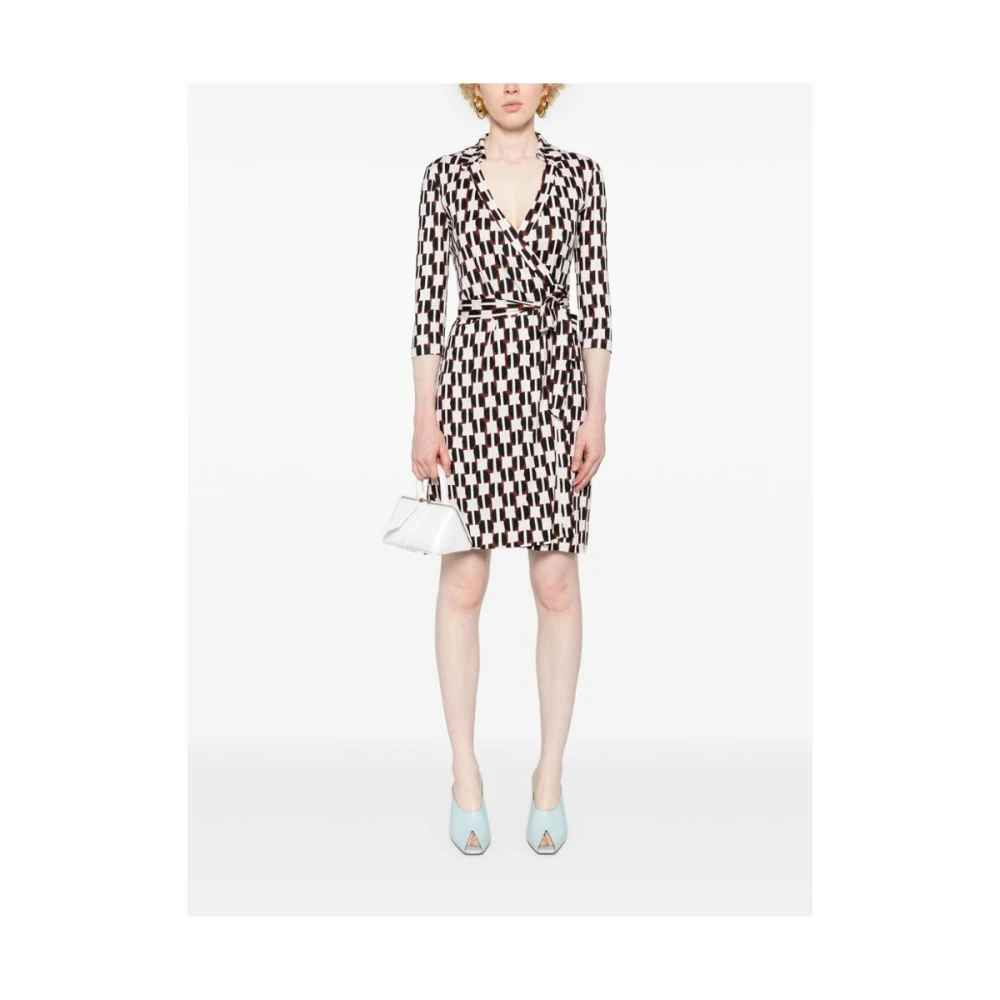 Diane Von Furstenberg Geometrisch Print Wikkeljurk Multicolor Dames