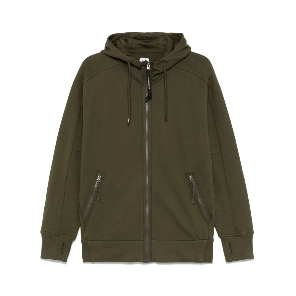 C.P. Company Khaki Goggles Hoodie Met Rits Green Heren