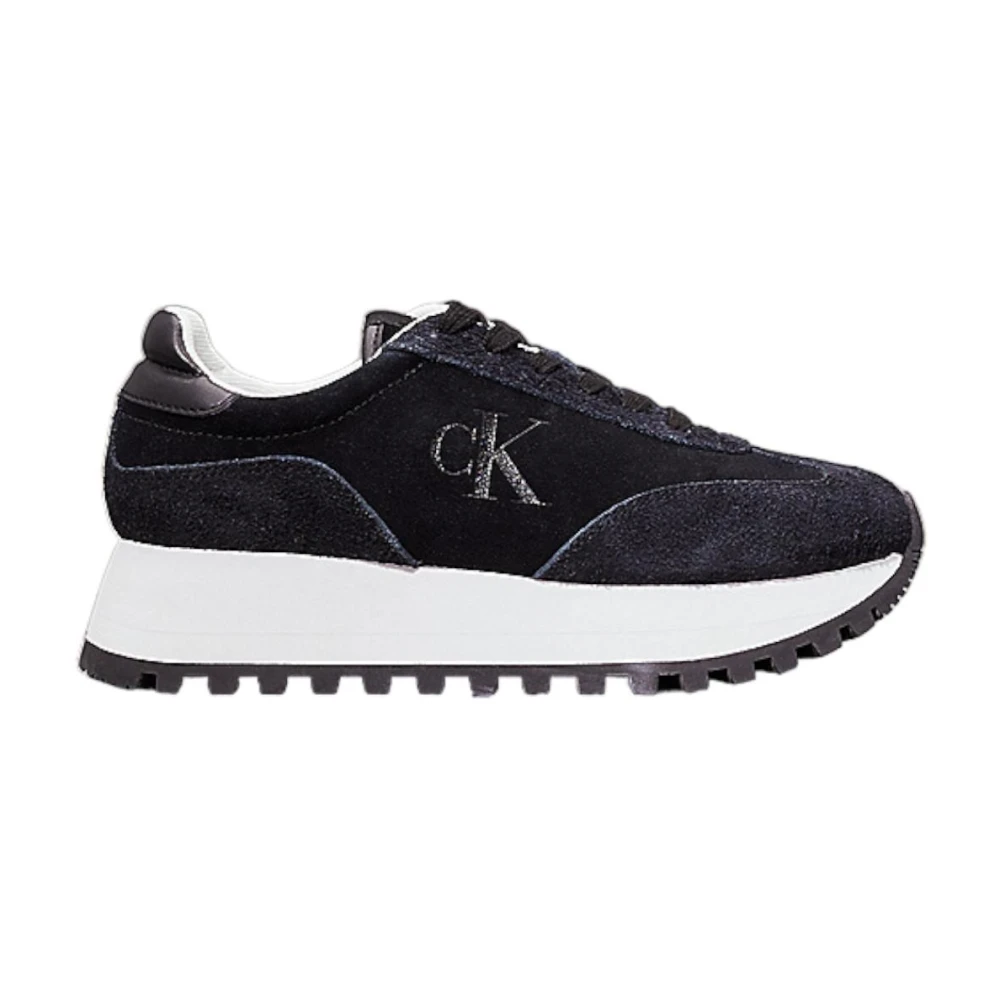 Calvin Klein Women's Black Retro Laceup Runner Sneakers