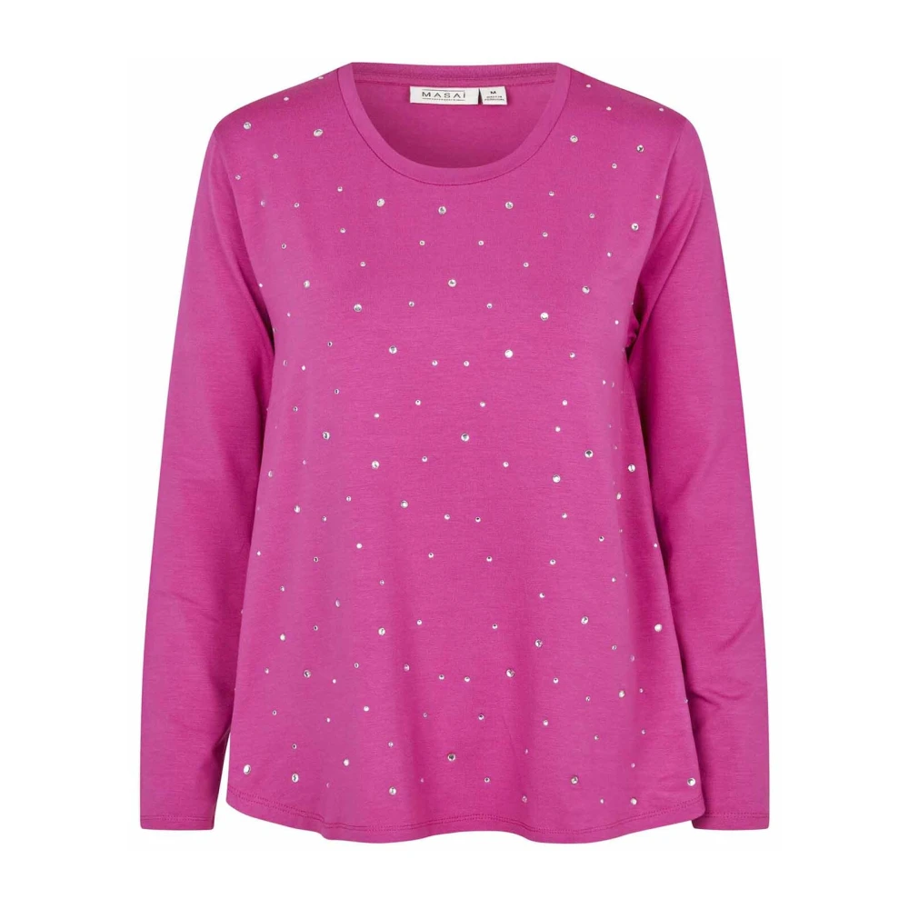 Masai Stijlvolle Top met Similisten Detail Pink Dames