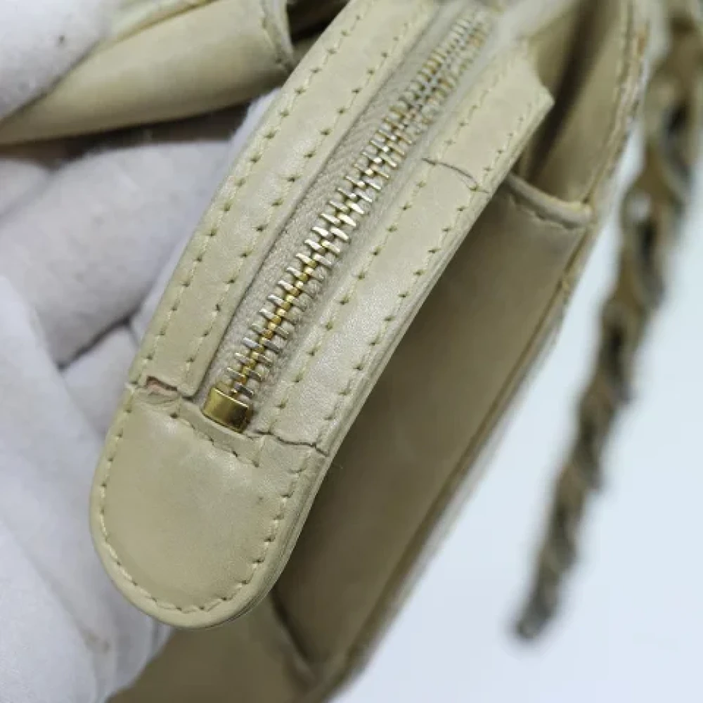 Chanel Vintage Pre-owned Leather totes Beige Dames