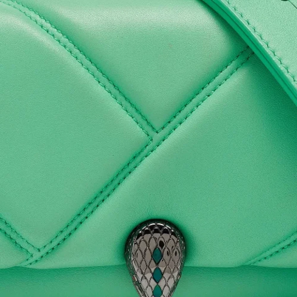 Bvlgari Vintage Pre-owned Leather crossbody-bags Green Dames