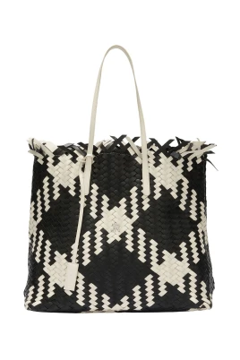 Vävd shopper med geometriskt motiv