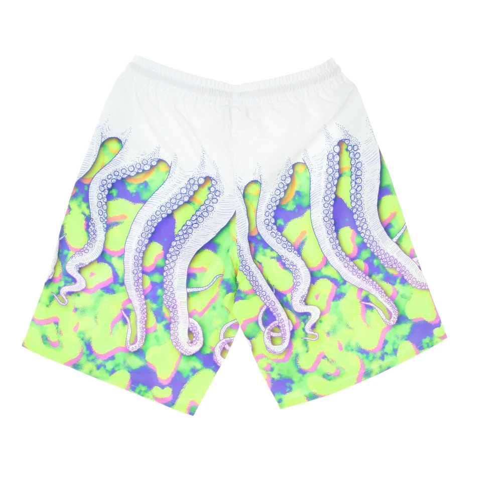Octopus Bermuda Boardshorts met Elastische Taille Multicolor Heren