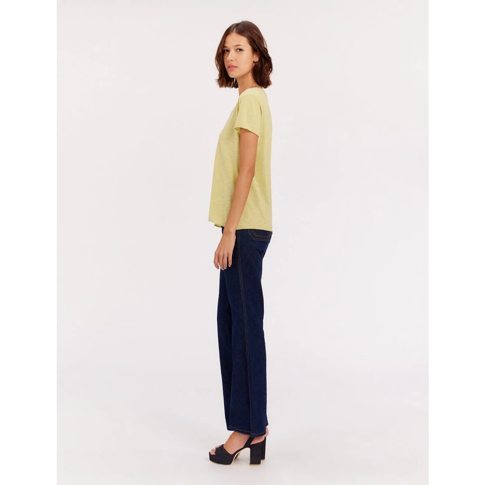 Ines De La Fressange Paris Katalina V-neck T-shirt Raspberry Pink Dames