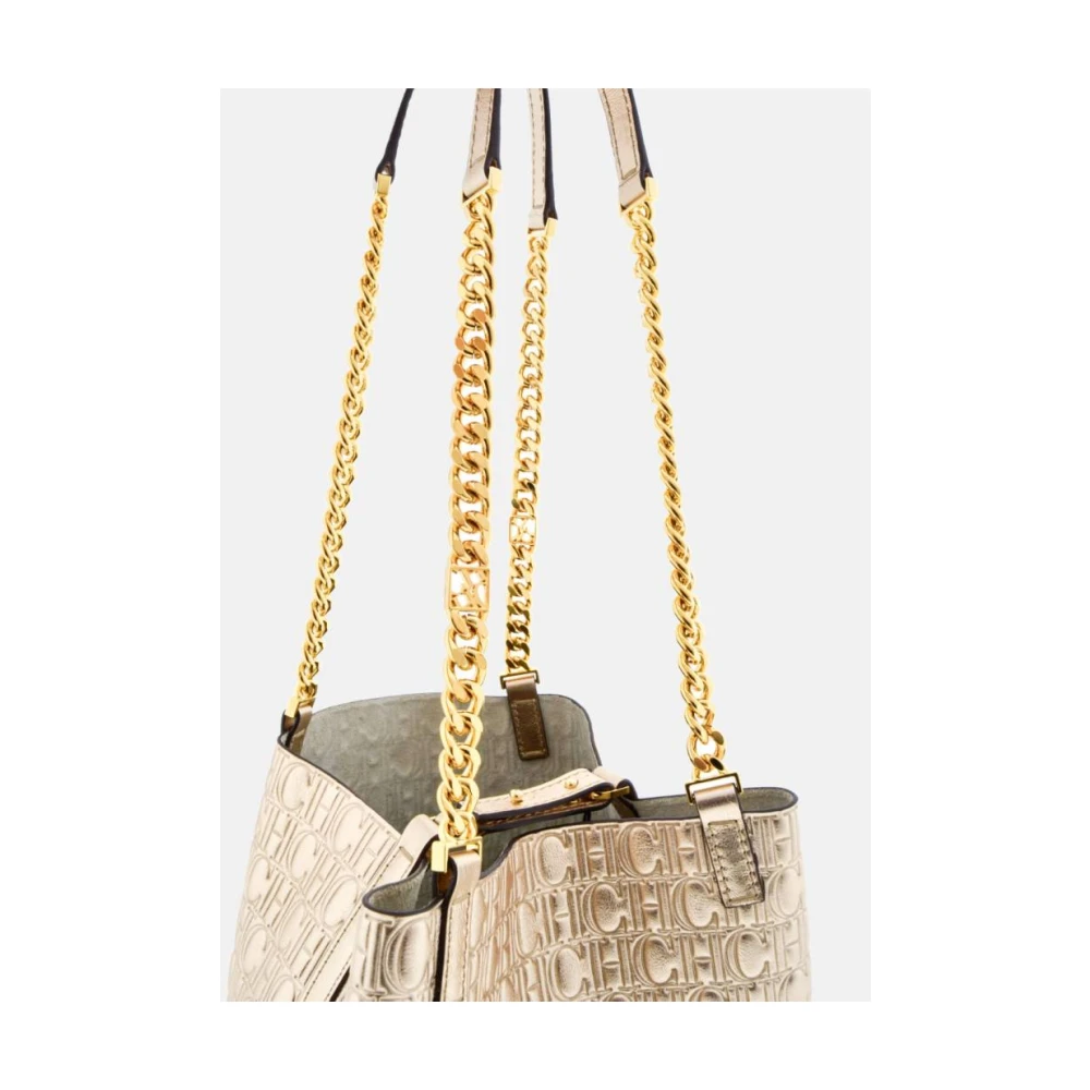 Carolina Herrera Matryoshka Chain XS Platino Tas Beige Dames