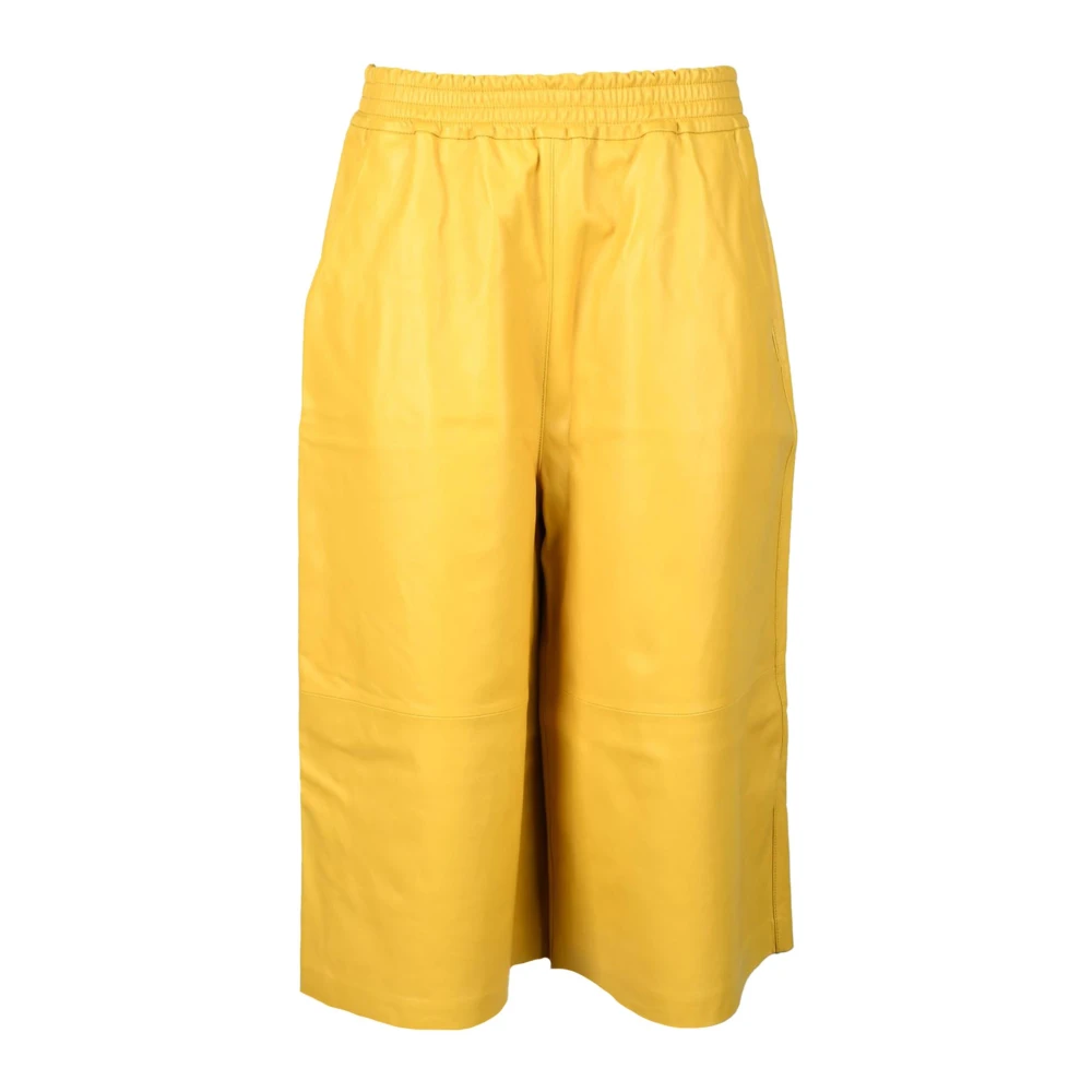 1972 Desa Leren broek 100% leer Yellow Dames