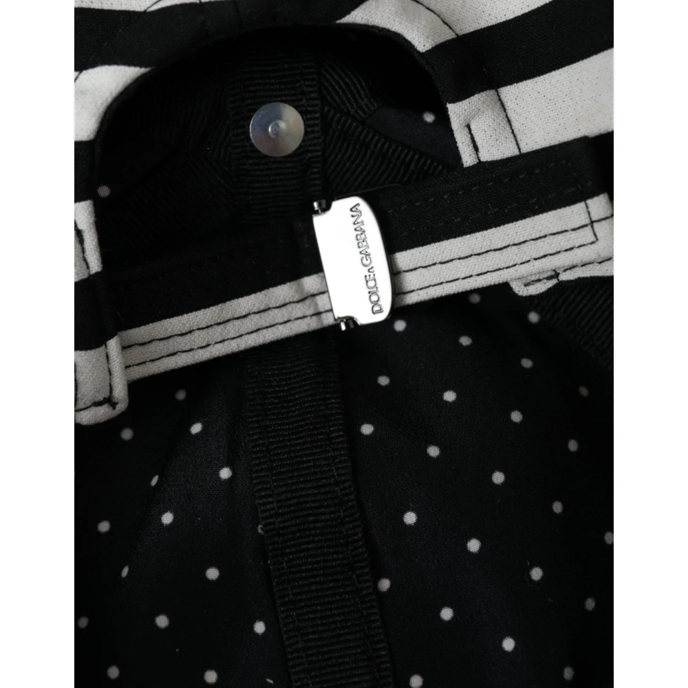 Dolce & Gabbana Zwart Wit Gestreept Amore Hart Baseballpet Multicolor Dames