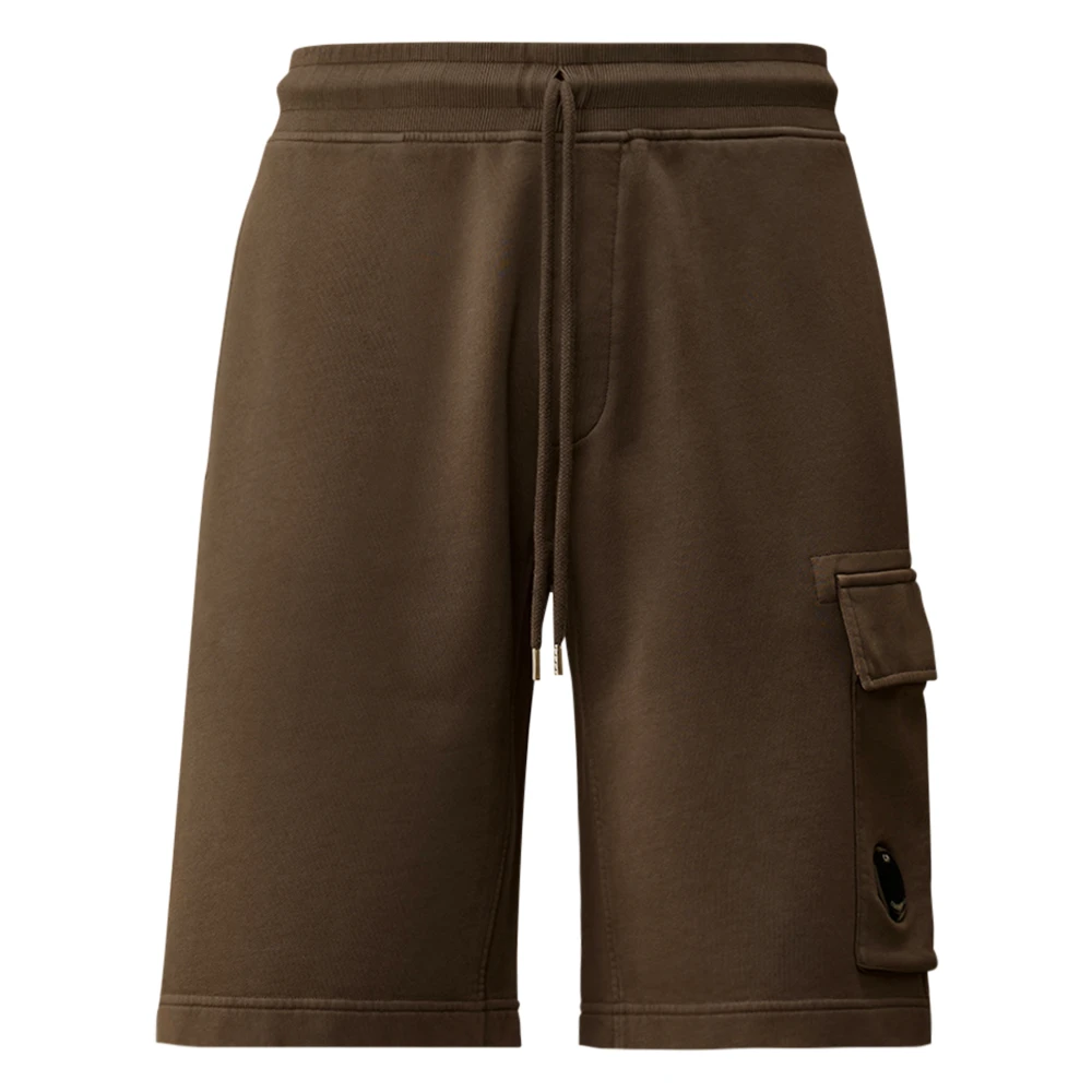 C.p. Company Men's Gray Cotton Diagonal Fleece Cargo Sweatshorts - Casual Shorts - M - Shorts
