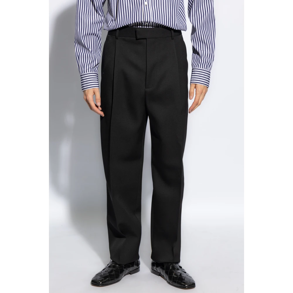 Bottega Veneta Gekreukelde broek Black Heren
