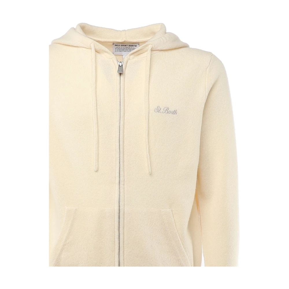 MC2 Saint Barth Katoenen sweatshirt met ritssluiting en trekkoord Yellow Heren