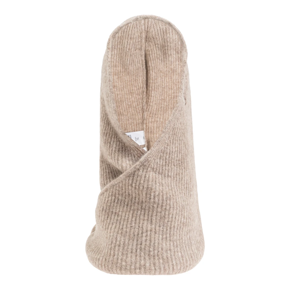 Ganni Women's Beige Accessories, One Size, Soft Wool Balaclava