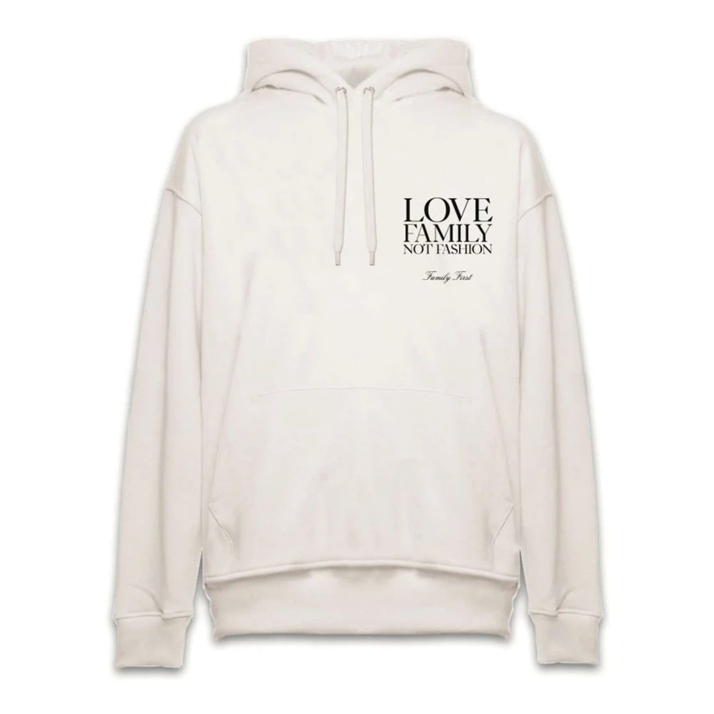 Family First Witte katoenen hoodie White Heren