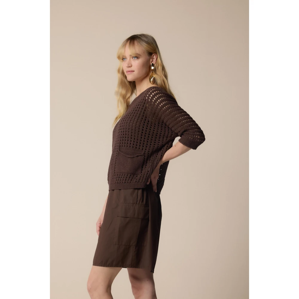 Kocca Stijlvolle Gebreide Kleding voor Vrouwen Brown Dames