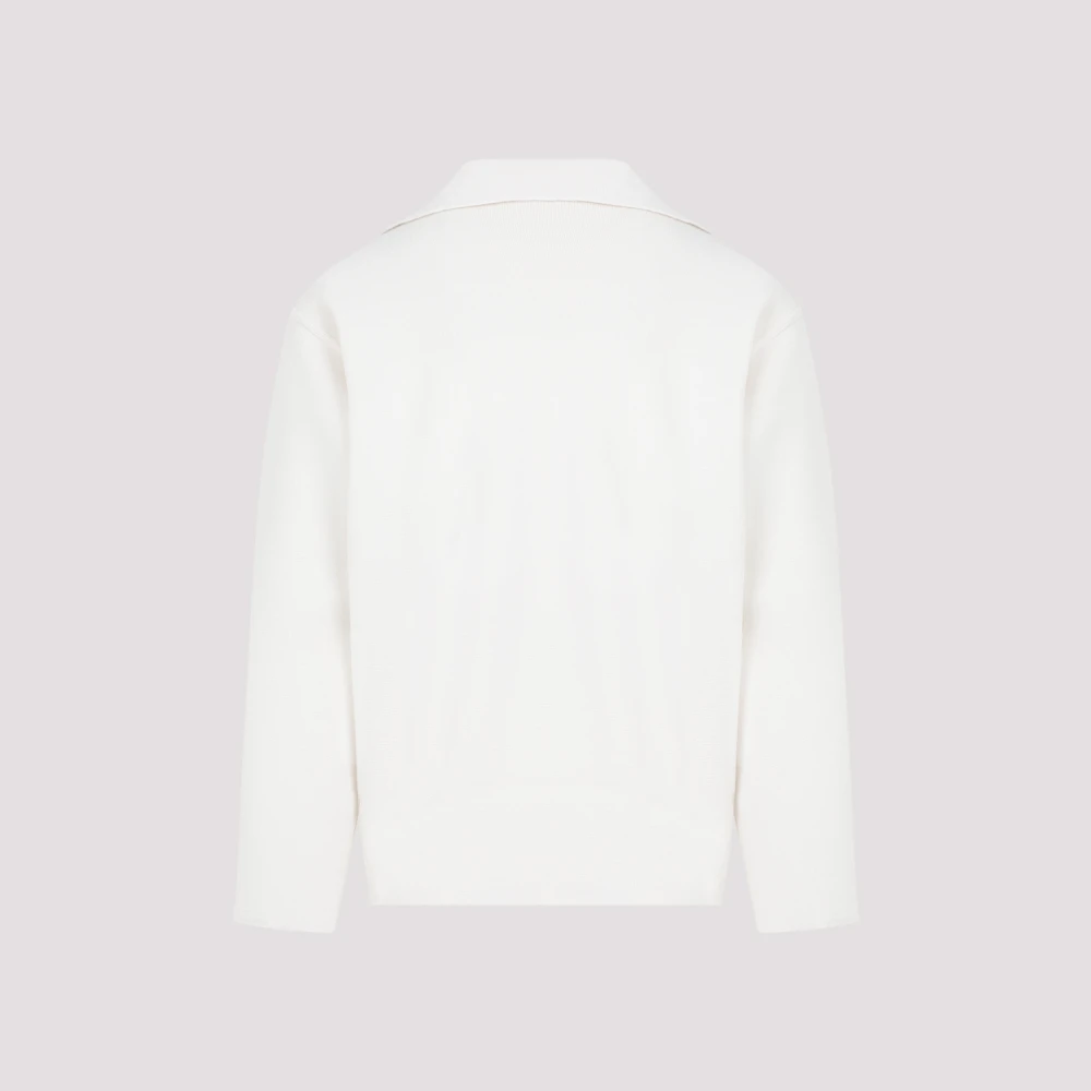Auralee Witte Wollen Pullover Sweater White Heren
