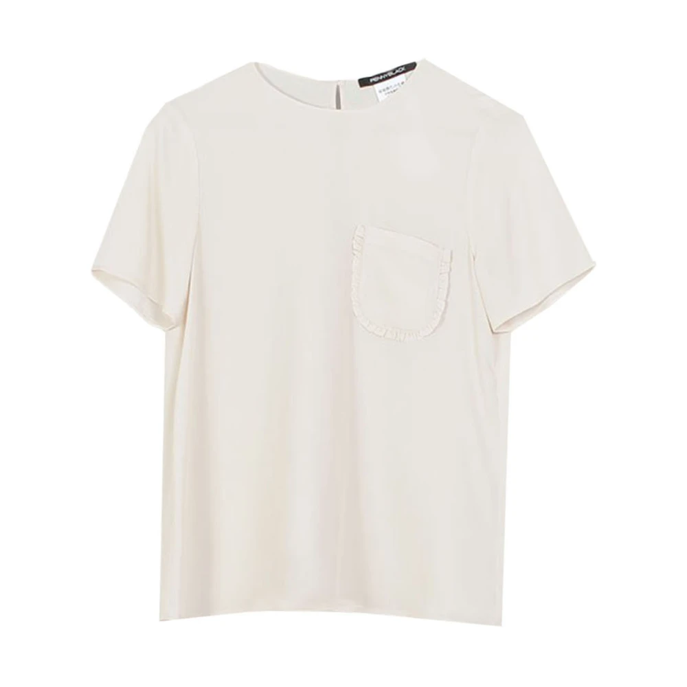 Pennyblack Women's White Blouses, Xl, Silk Shirt