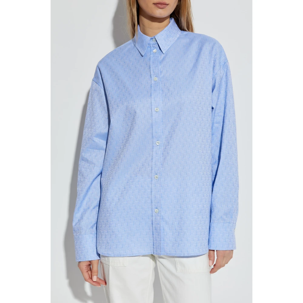 Salvatore Ferragamo Overhemd met monogram Blue Dames