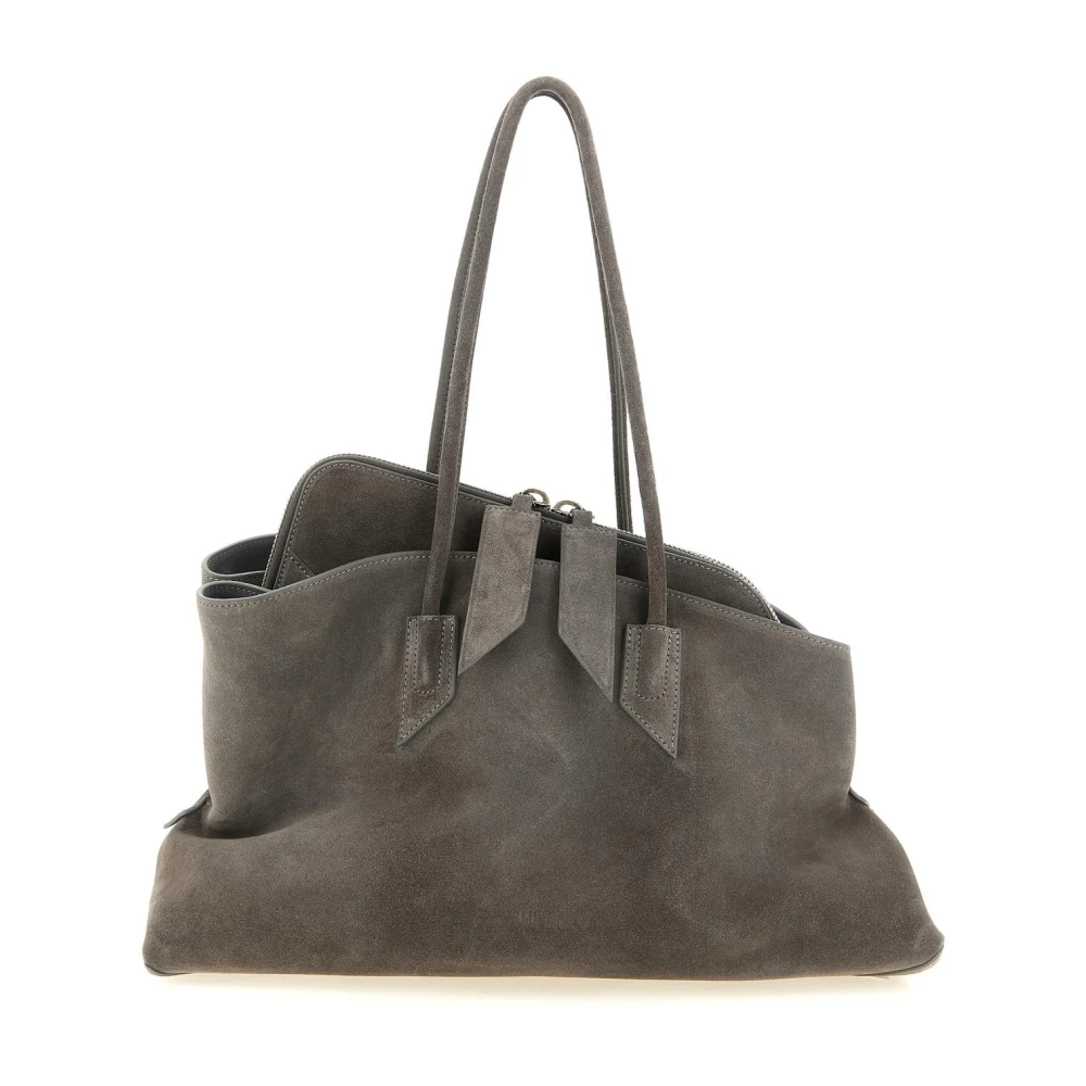 The Attico Women's Grey La Passeggiata Medium Bag In Suede - Image 3