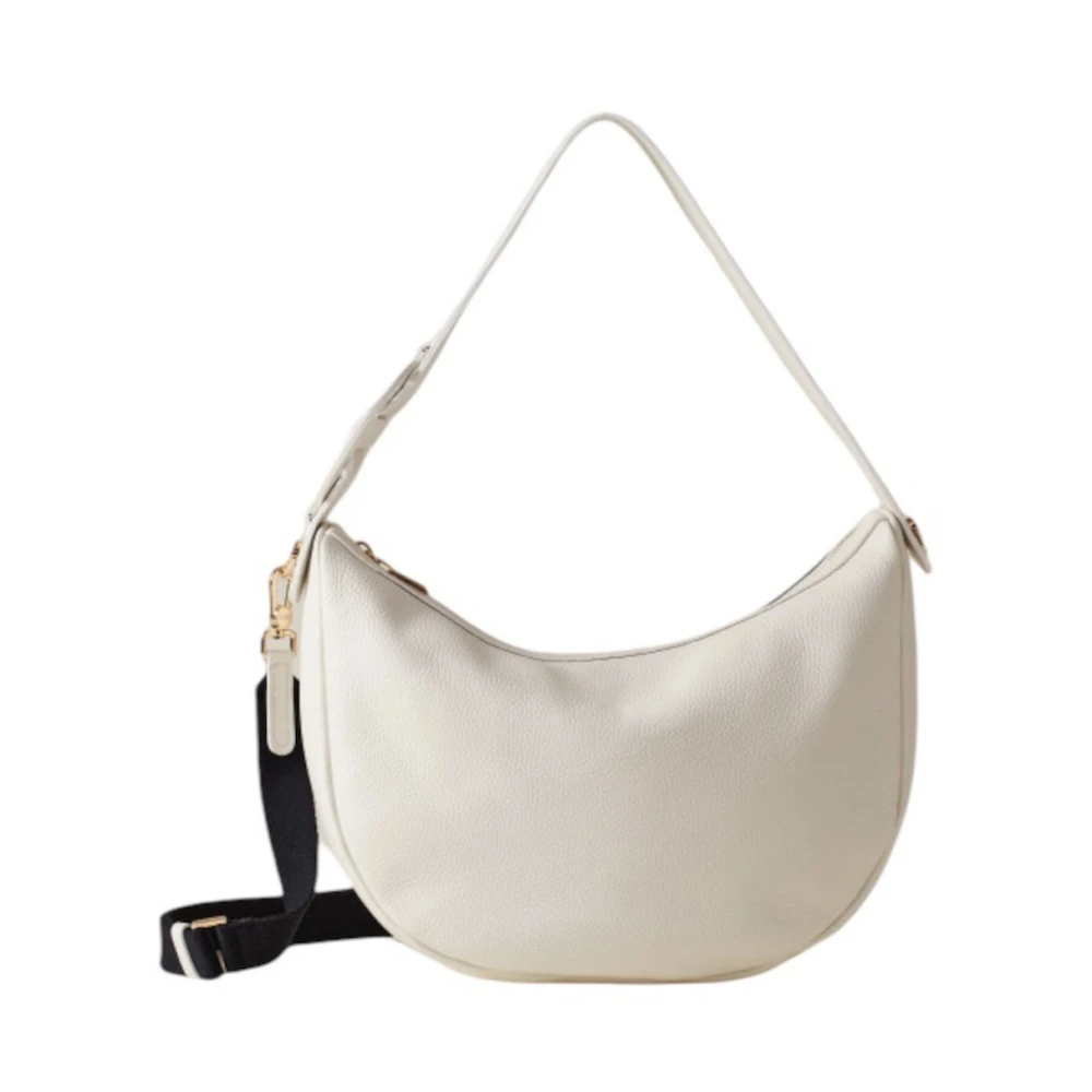 Borbonese Luna Tas Roomkleurig Leer White Dames