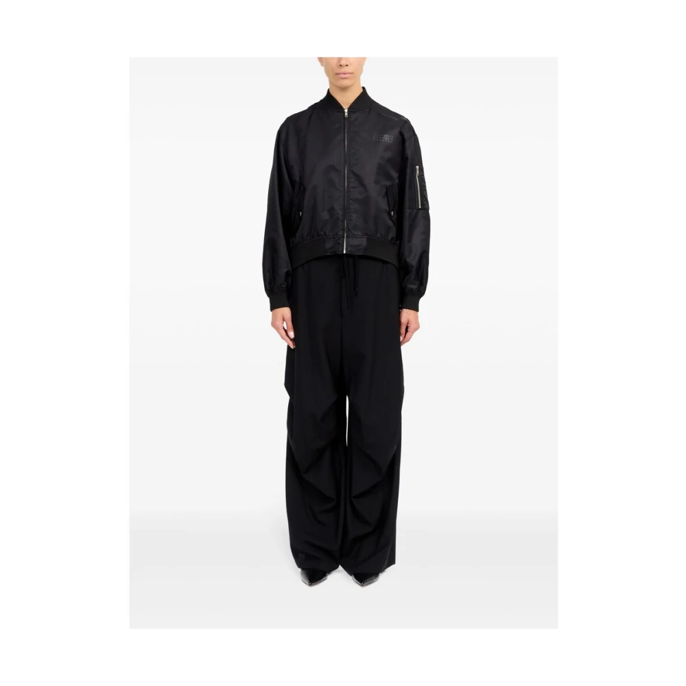MM6 Maison Margiela Zwarte Jersey Ritsjas Black Dames