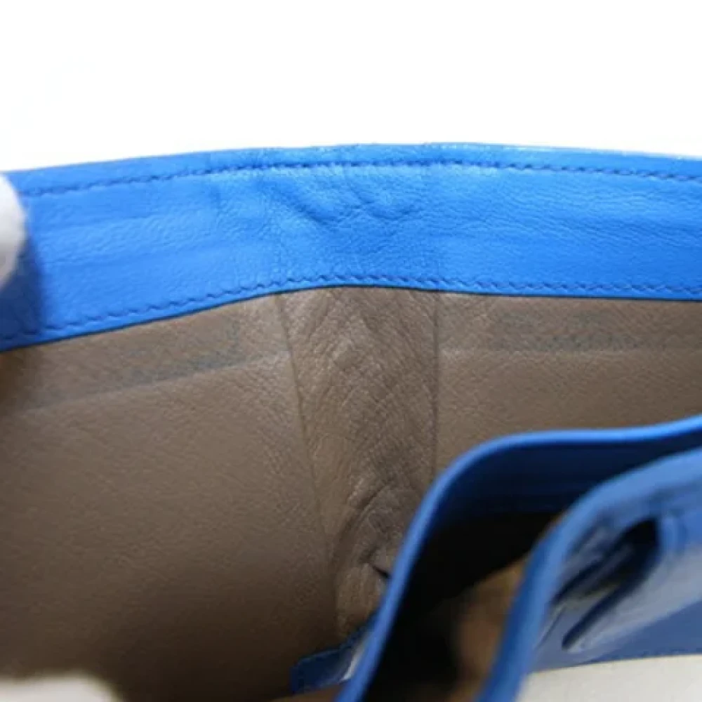Bottega Veneta Vintage Pre-owned Leather wallets Blue Heren