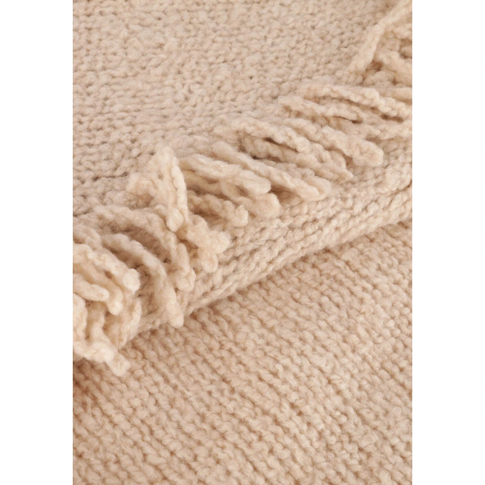 Vanessa Bruno Beige Gebreide Trui met Franjes Beige Dames