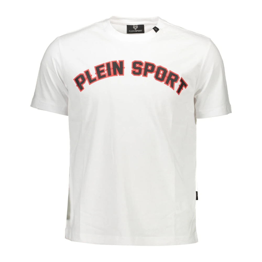 Plein Sport Vit T-shirt med tryck White, Herr