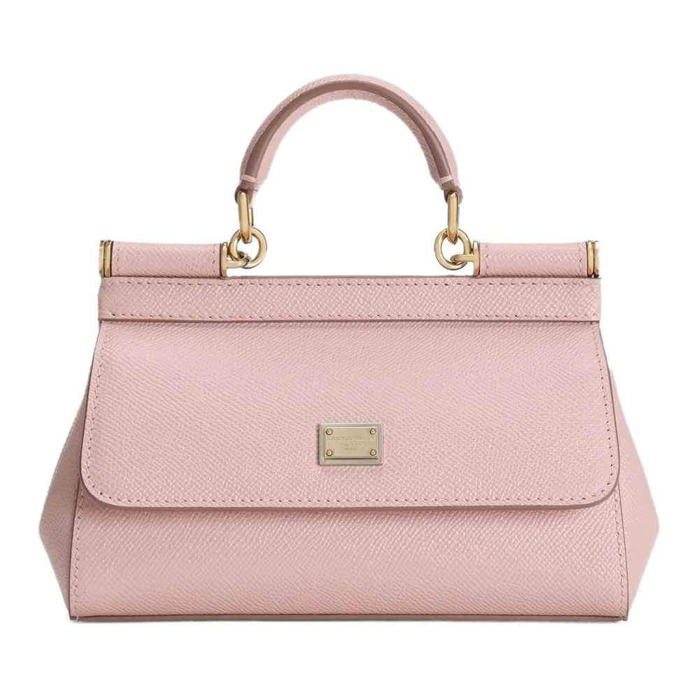 Dolce & Gabbana Kvinno Rosa Väskor Dam, One Size, Bomull, Small Sicily Handbag