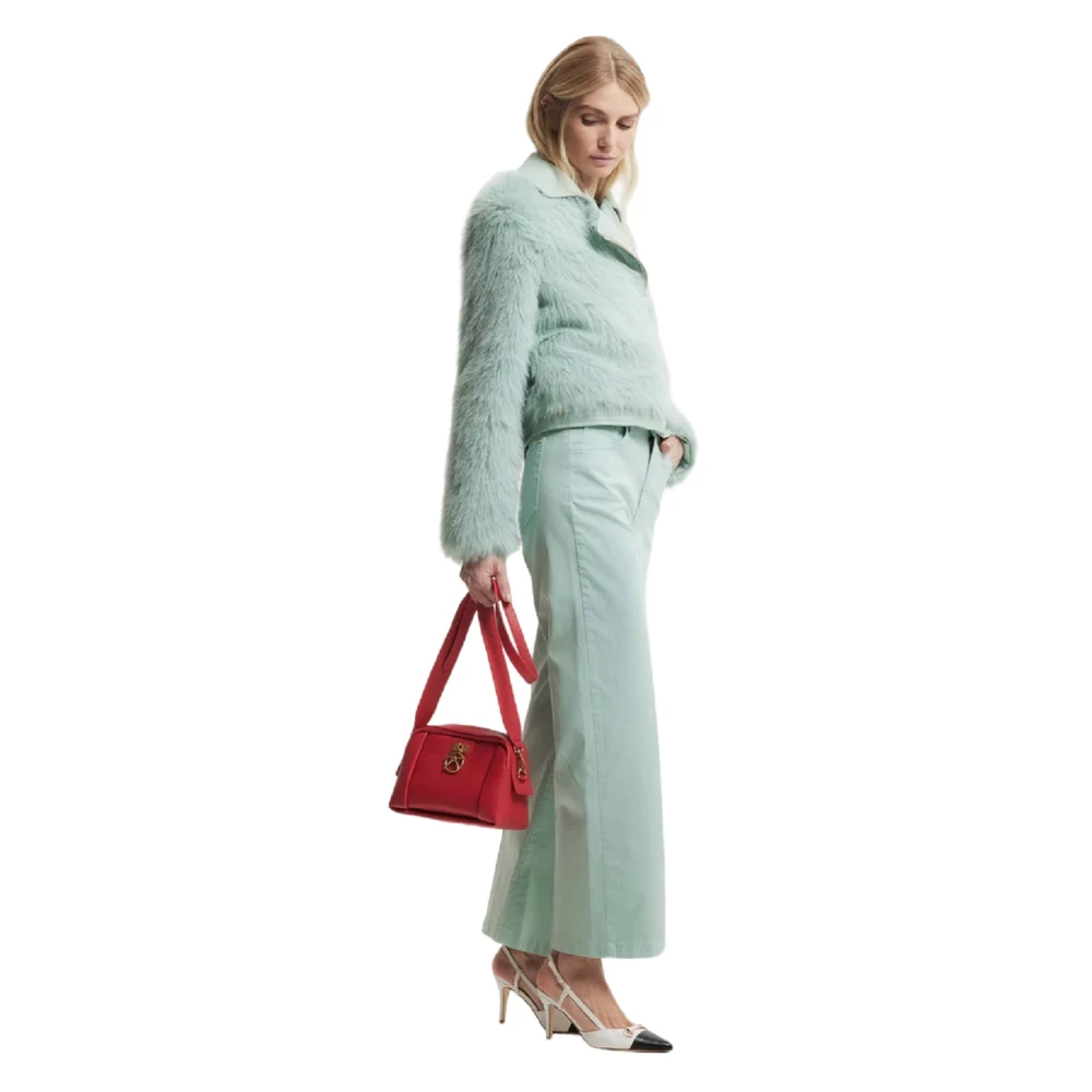 Kocca Groene Teddy Effect Asymmetrische Ritsjas Green Dames