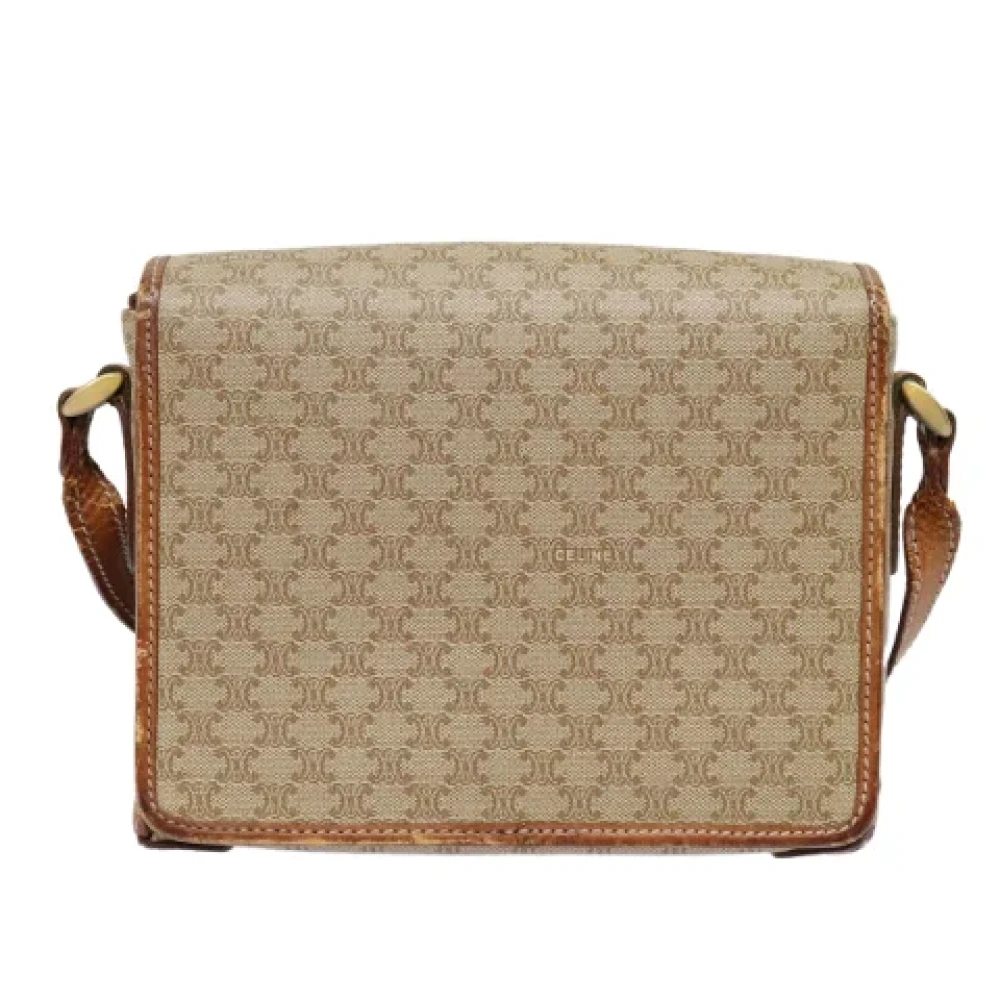 Celine Vintage Pre-owned Leather shoulder-bags Beige Dames