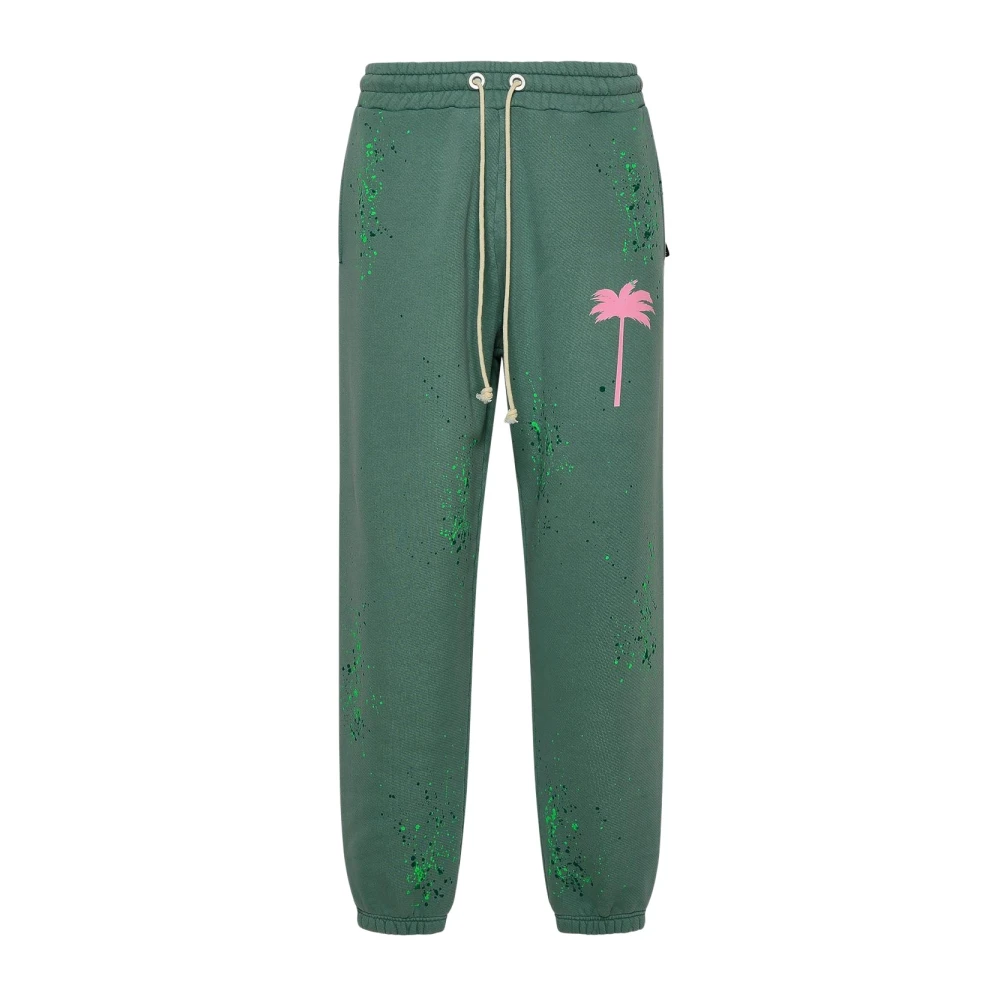 Palm Angels Groene katoenen sportbroek Green Heren