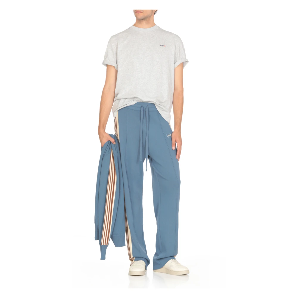 Autry Blauwe viscose sweatshirt met ritssluiting Blue Heren