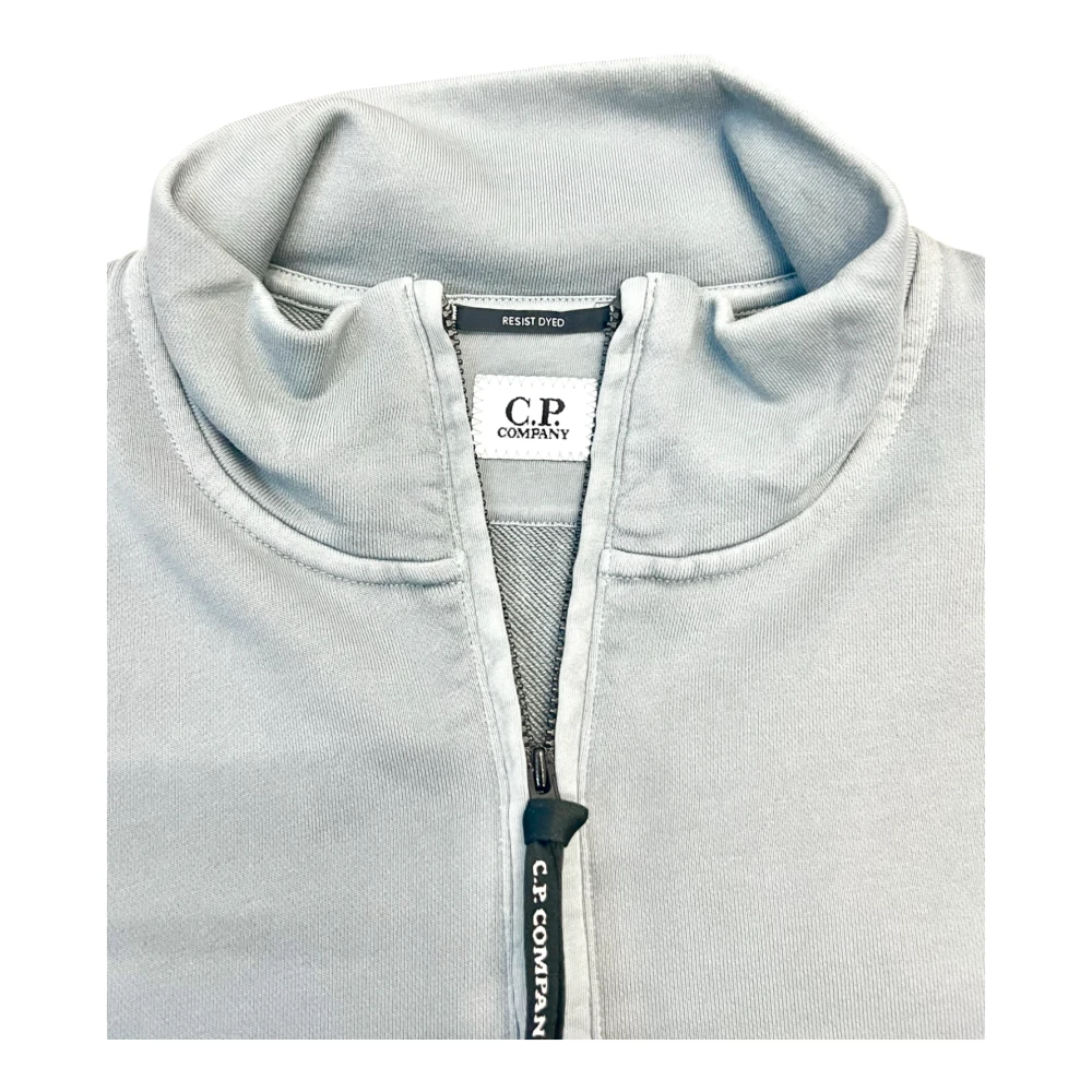 C.P. Company Diagonaal Fleece Troyer Sweatshirt Blauw Gray Heren