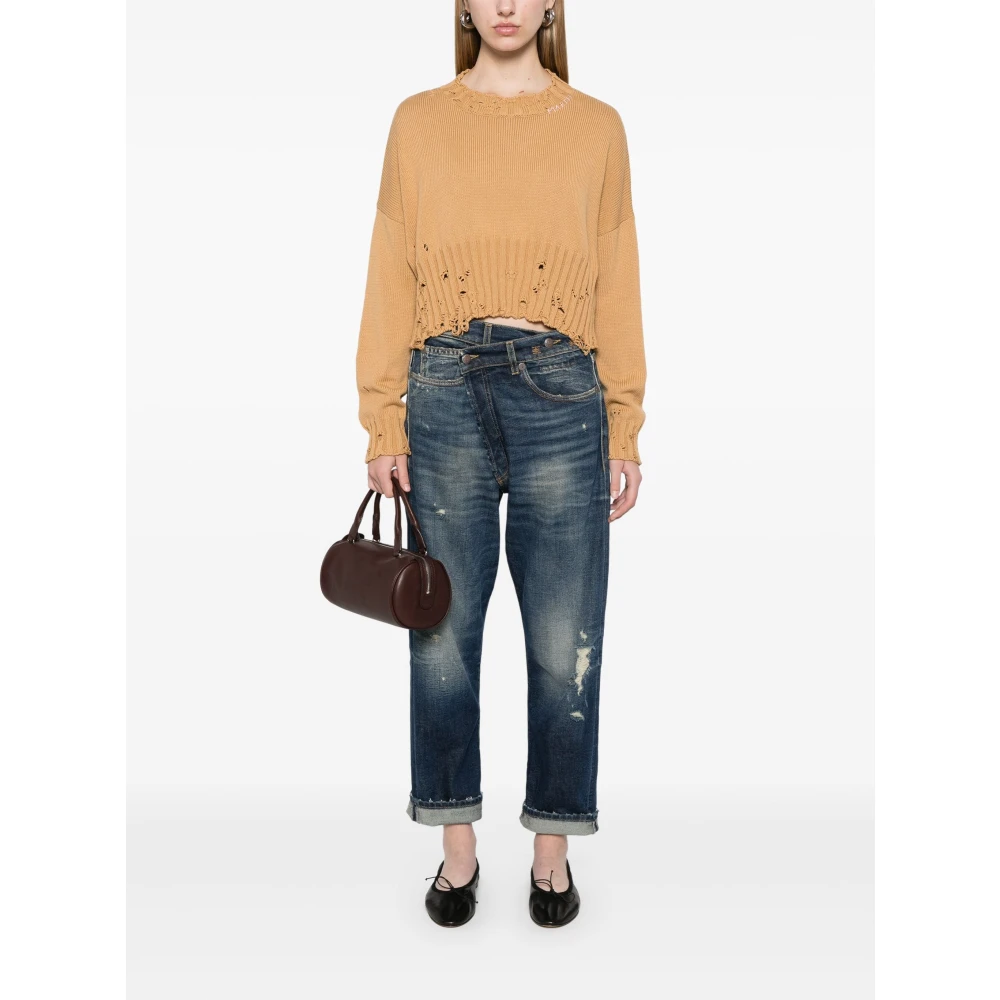 Marni Gedistresseerde Cropped Trui Brown Dames