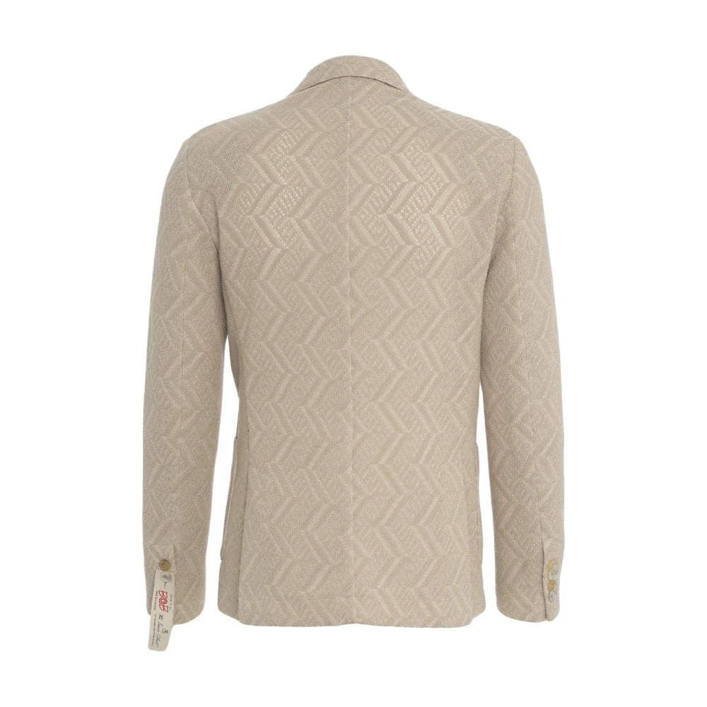 BOB Stijlvol Beige Crochet-Look Blazer Beige Heren