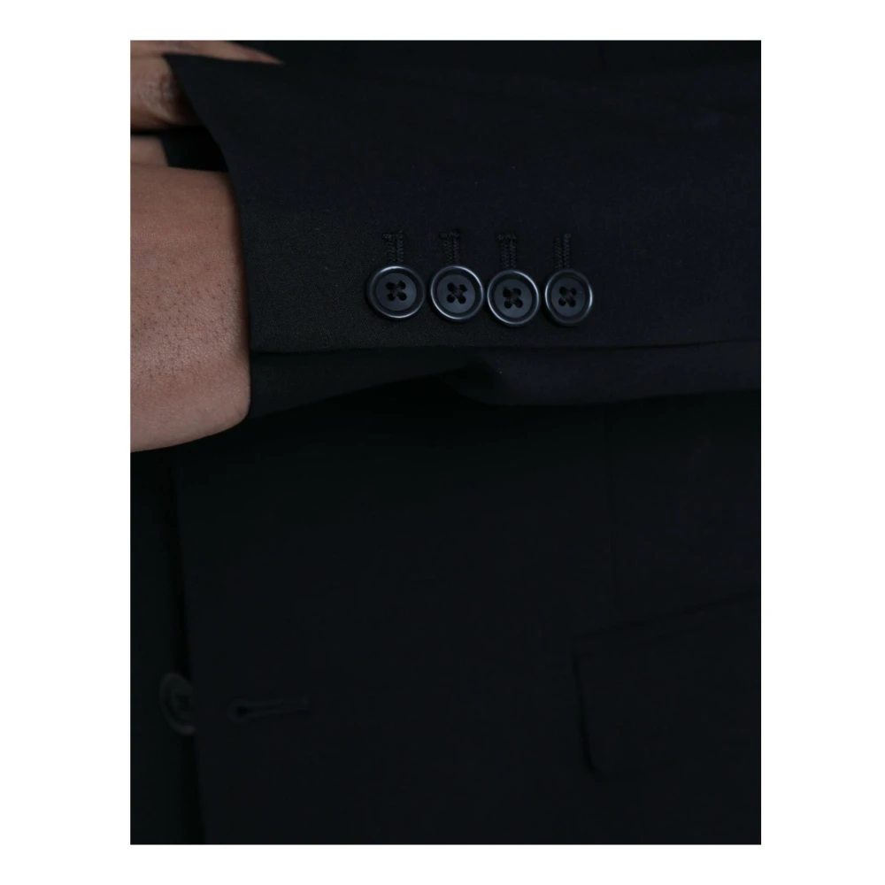 Dolce & Gabbana Zwart 3-delig pak Staff Style Black Heren