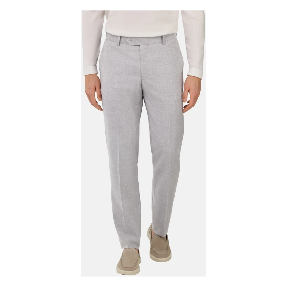 Boggi Milano B Aria B Aria Pure Wool Broek Gray Heren
