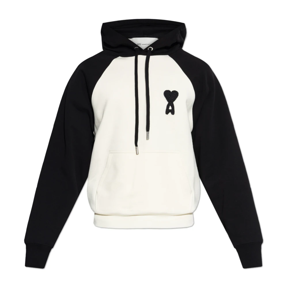 Ami Paris Men's White Two Tone Sweatshirt