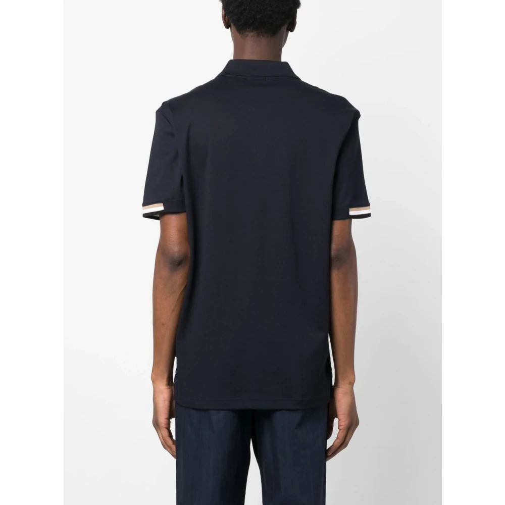 Hugo Boss Katoenen poloshirt met geborduurd logo Blue Heren