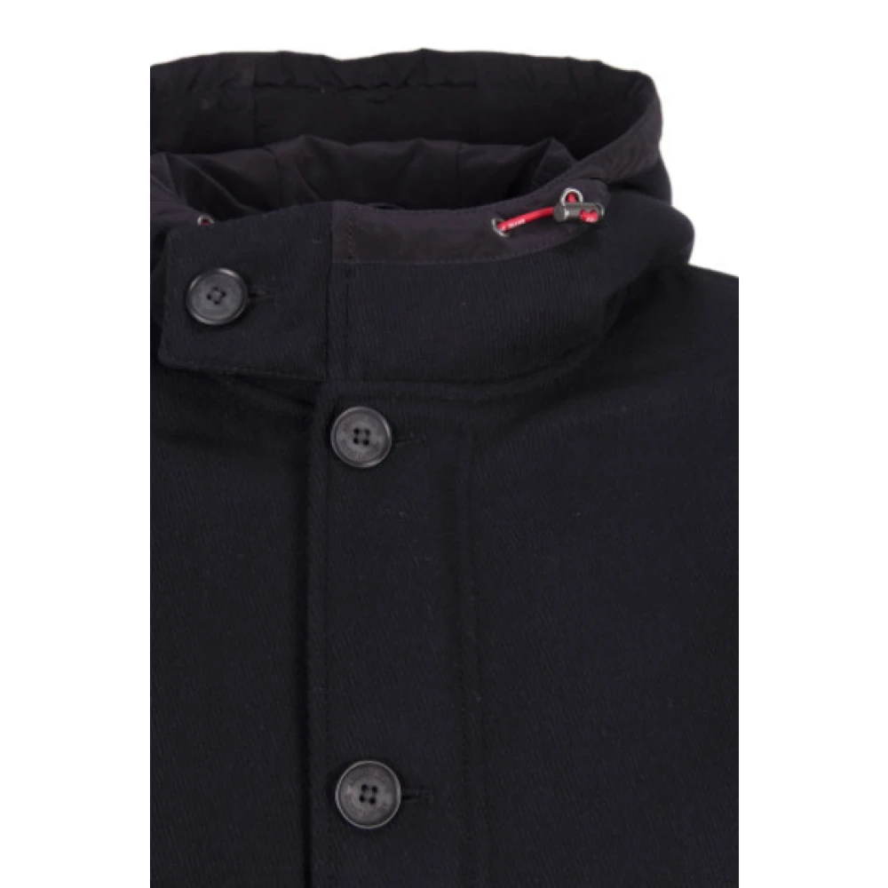 Emporio Armani Blauwe TrenchRegenjas Wolmix Blue Heren