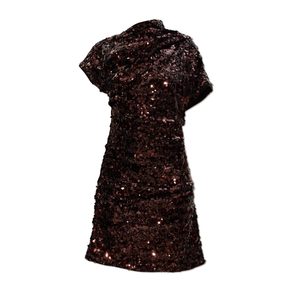 Ganni Women's Brown Party Dresses, S, Sequins Mini Dress