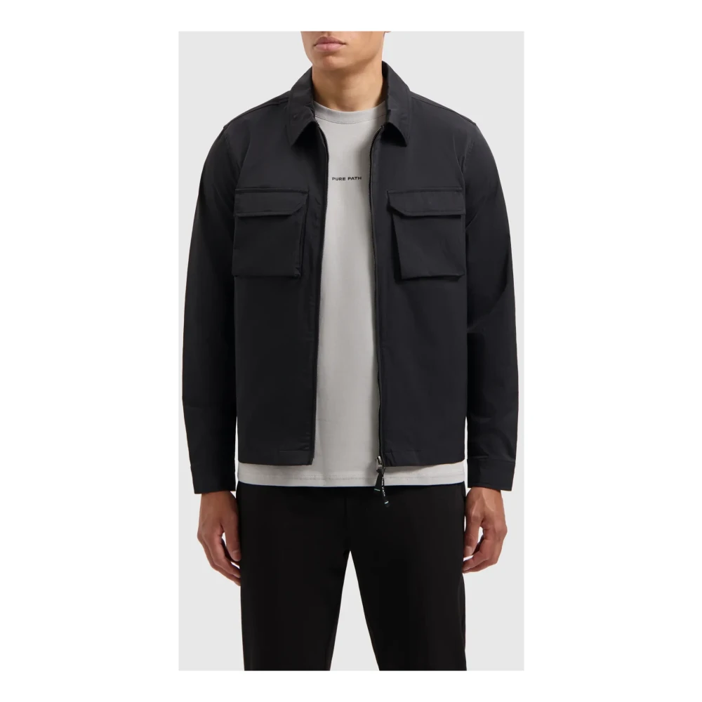 Pure Path Stretch Overshirt in Zwart Black Heren