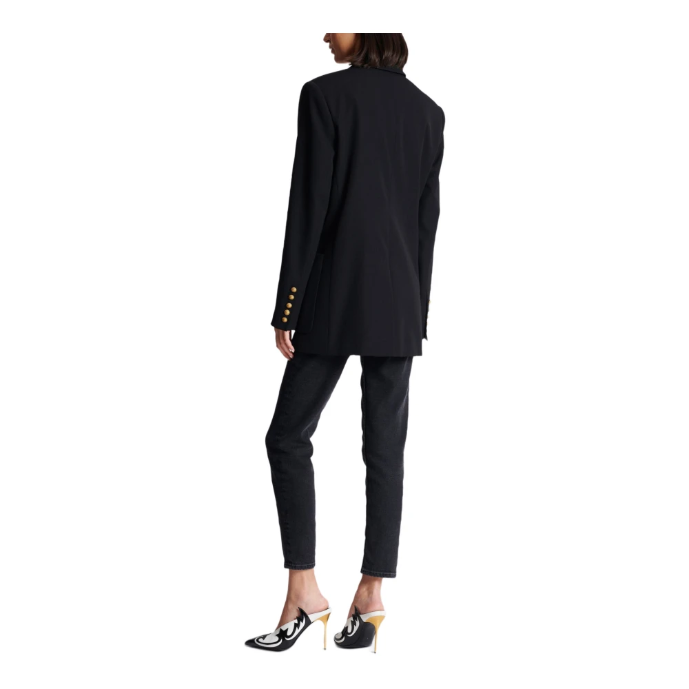 Balmain Wollen blazer met zes knopen Black Dames