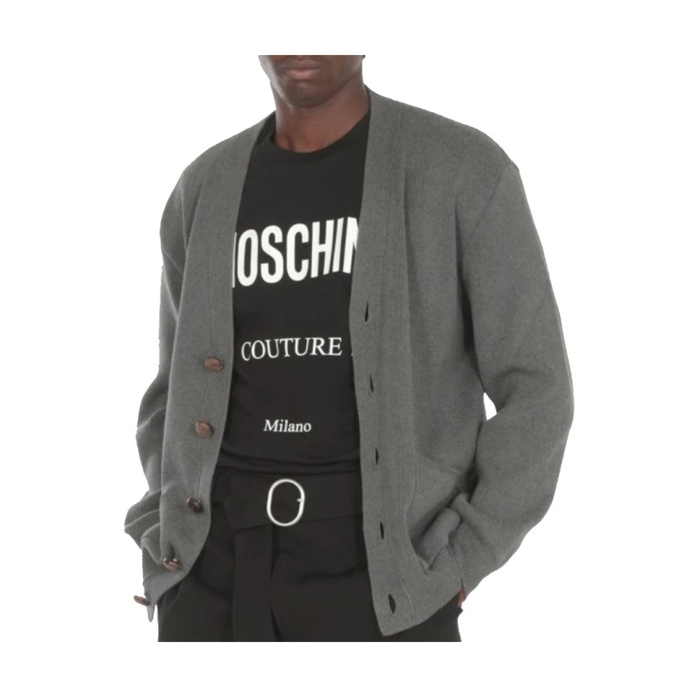Moschino Logo Print Katoenen T-shirt Black Heren