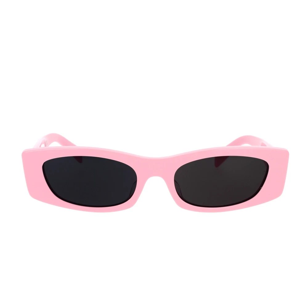 Celine Geometriska solglasögon i rosa acetat med mörka rökfärgade linser Pink, Unisex